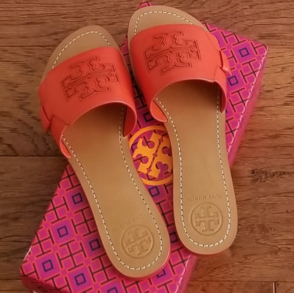 Tory Burch Melinda Poppy Red Slides - Picture 4 of 6